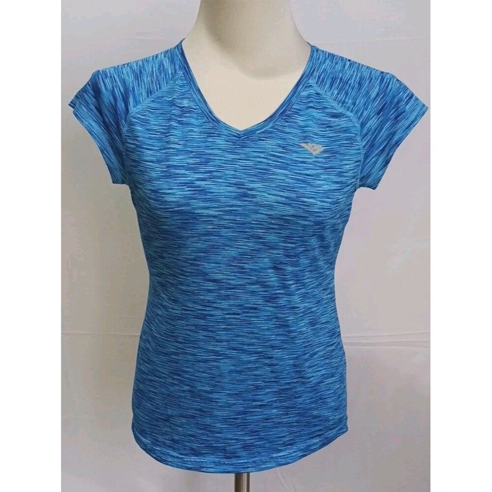 Pony Athletic Shirt Women’s Medium Dry Wick V-Neck Heather Blue Short Sleeves
